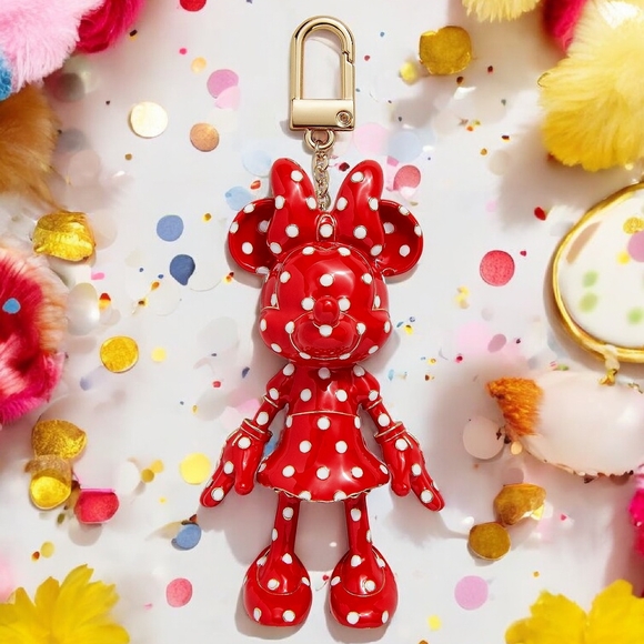 Disney Handbags - NEW Disney Polka Dot Minnie Mouse Bag Charm Keychain 3.25"x1.75 Licensed Product